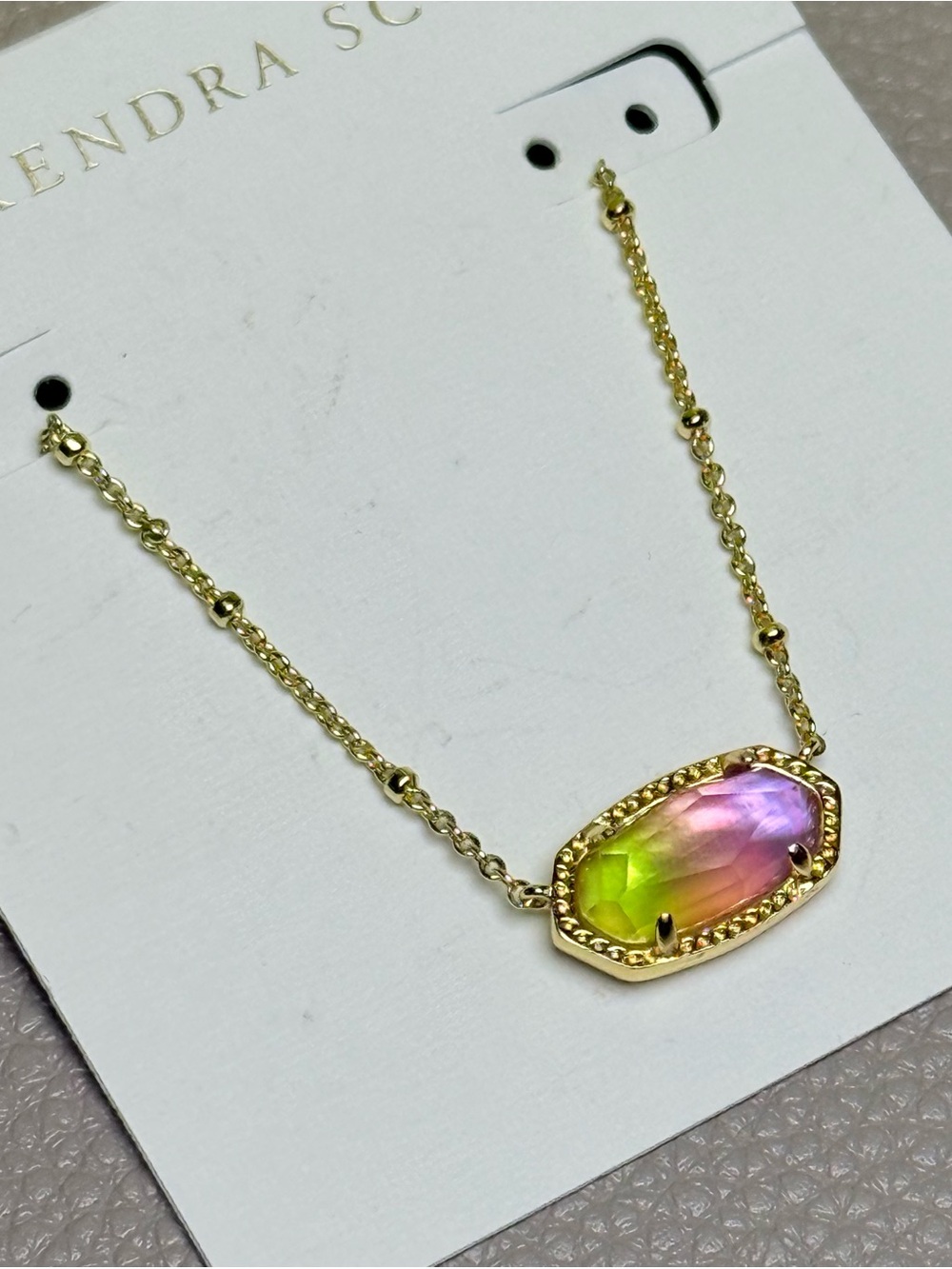 Kendra Scott Elisa Gold Satellite Necklace in Yellow Watercolor Illusion